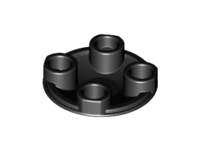 black plate round 2x2 rounded bottom