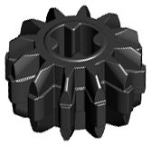 70707012 – Black technic gear 12 tooth double bevel