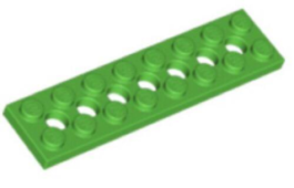 70707026 – Bright green technic plate 2×8 with 7 holes