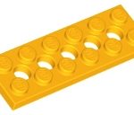 bright light orange technic plate 2x6 with 5 holes