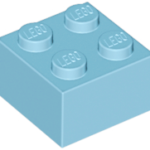 medium azure brick 2x2