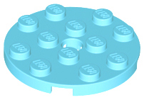 70707071 – Medium azure plate round 4×4 with hole