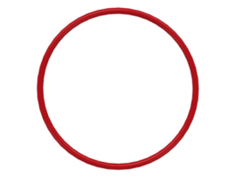 70707077 – Red rubber belt medium round cross section approx 3×3