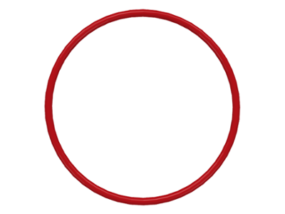 red rubber belt medium round cross section approx 3x3