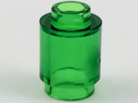 trans green brick round 1x1 open stud
